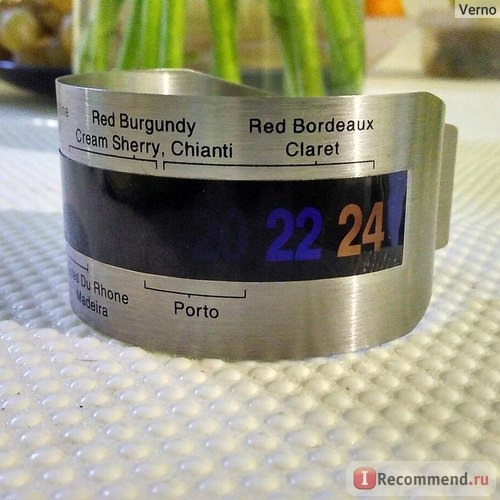 Товары для кухни Aliexpress Термометр для вина и пива Stainless Steel Wine Bracelet Thermometer (4--24'C), red wine temperature sensor for beer homebrewing fk фото