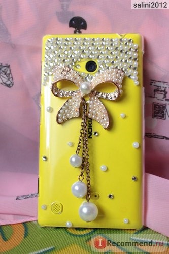 Чехол накладка на телефон Aliexpress New Arrival 2014 Diamond Cute Flower Tower Pearl Bowknot Bow Hard Case Back Cover For Nokia Lumia 720 Wood Heart фото