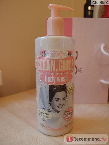 Гель для душа Soap & Glory Смягчающий Сливочный CLEAN, GIRLS Skin Softening Creamy Body Wash фото