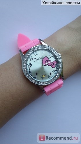 Наручные часы Aliexpress Часы New 2015 Fashion Lovely HelloKitty Cartoon Watch Women Rhinestone Children Girls Dress Watches Pink Silicone Quart Wristwatches фото