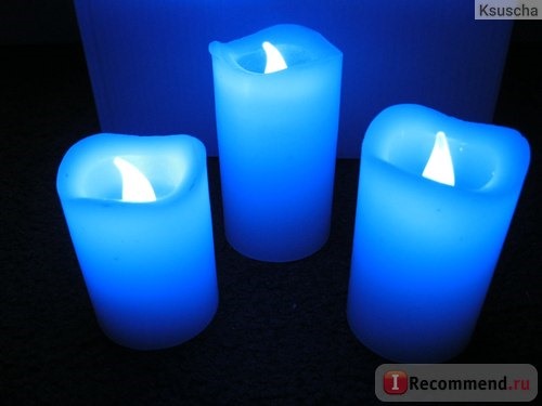 Свеча светодиодная Aliexpress Colorful LED Vanilla Scented Flameless Wax pillar Candles with Timer Remote Control фото