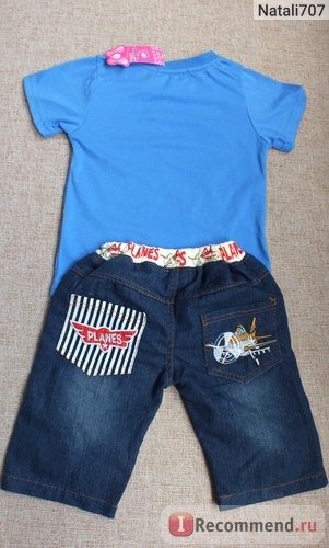 Комплект (футболка и штанишки) AliExpress New 2017 Retail Children Set Cartoon DUSTY PLANE fashion suit boys jeans sets t-shirt+pant 2pcs Kids Summer Clothing фото