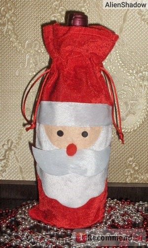 Новогодний чехол для бутылки вина/шампанского с Дедом Морозом Wine Bottle Cover Santa Claus Christmas New Year 2015 фото