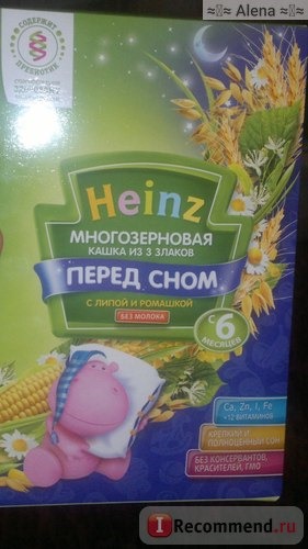 Каша Heinz перед сном из 3 злаков с липой и ромашкой фото