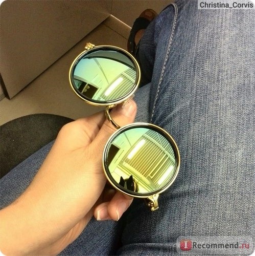 Солнцезащитные очки Aliexpress Fashion Vintage Round Women Sunglasses Metal Frame Lens Love фото