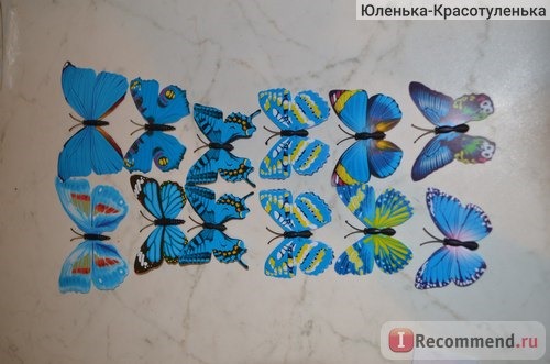 Бабочки Aliexpress 2015 New Gossip Girl Same Style 12pcs 3D Butterfly Wall Stickers Butterflies Decors For Home Fridage Decoration фото