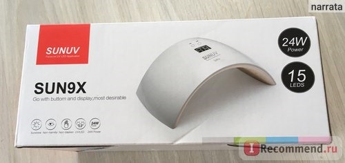 LED лампа для полимеризации гель-лака Aliexpress SUNUV SUN9x Plus 36W Nail Lamp 18 LEDs Perfect Thumb Solution фото