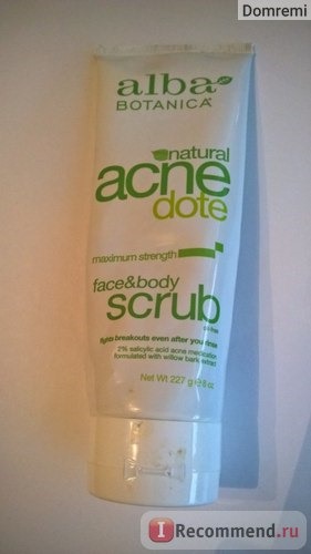 Скраб для лица Alba Botanica Acne Dote, Face & Body Scrub фото