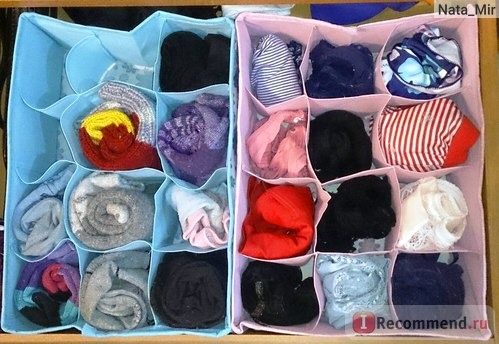 Органайзер для нижнего белья Aliexpress 12 Cell Socks Underwear Ties Drawer Home Box Case 2 Colors Drop Shipping HG-1140, Pink Cloud Folding 7 Room Brassiere Bras Closet Organizer Storage Box фото