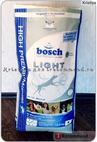 Корм bosch light (бош лайт) для малоподвижных собак склонных к полноте