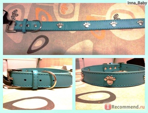 Ошейник Aliexpress Free Shipping Genuine Leather Paw Studded Dog Collars 2014 Popular Collares for Pet Puppy Dog фото