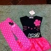 Комплект AliExpress Комплект туничка+леггинсы 1 Set Retail 2013 New 100% cotton kids clothing set, T-shirt+ dot pant, hello kitty children set, 2 colors available фото