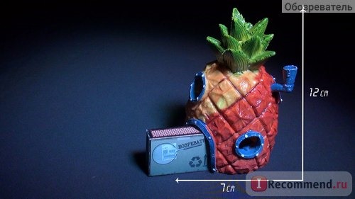 Аквариумные декорации Aliexpress Домик для аквариума. SpongeBob Mini Pineapple Cartoon House Home Fish Tank Aquarium Ornament Decorations Escape Hole фото