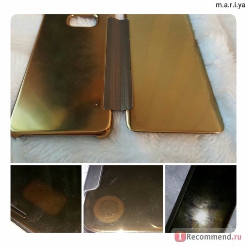 Чехол-книжка Aliexpress Floveme Ultra Thin Mirror Full Protective Leather Case For Samsung Galaxy S6/S6 Edge/S6 Edge Plus Gold Plating Cool Cover Sleeve фото