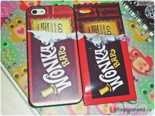 Чехол для мобильного телефона Aliexpress 2014 Hot Style Opened Half Wonka Chocolate Black Case Cove for iphone 4 4s 5 5s 5c 6 6 PLUS фото