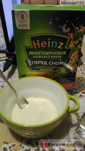 Каша Heinz перед сном из 3 злаков с липой и ромашкой фото