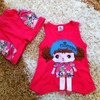 Комплект AliExpress 2pc Hot Baby Girls Kids Cartoon Head Dolly T-shirt Vest Tops Shorts Pants Outfit фото