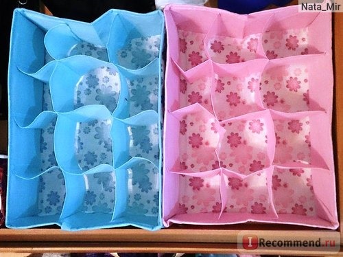 Органайзер для нижнего белья Aliexpress 12 Cell Socks Underwear Ties Drawer Home Box Case 2 Colors Drop Shipping HG-1140, Pink Cloud Folding 7 Room Brassiere Bras Closet Organizer Storage Box фото