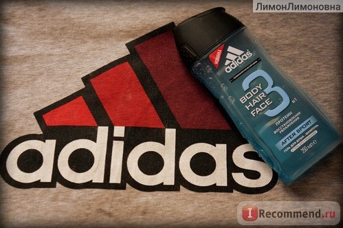 Гель для душа Adidas AFTER SPORT 3 в 1 Body Hair Face. фото