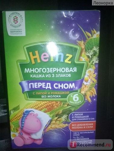 Каша Heinz перед сном из 3 злаков с липой и ромашкой фото