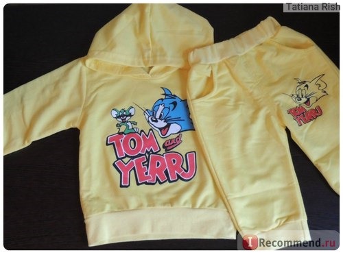 Комплект AliExpress Hot selling 2013 new Korean boy Girl Tom and Jerry track suit Multicolor фото