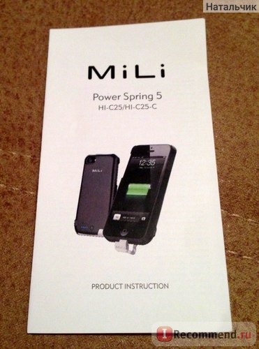 Внешний аккумулятор MiLi Чехол-аккумулятор для Apple iPhone 5 Power Spring фото