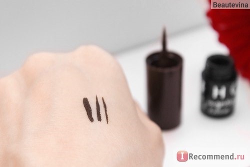 Жидкая подводка для глаз Sephora eyeliner fingertip | Свотчи оттенок 02 vivid brown