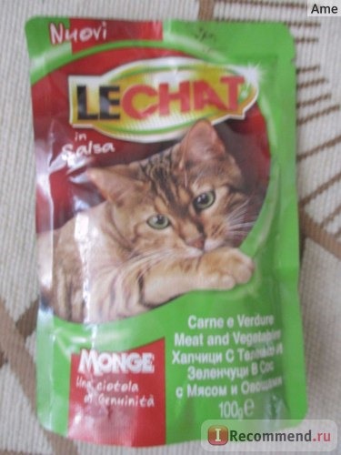 Корм для кошек Monge LECHAT Meat and vegetables фото