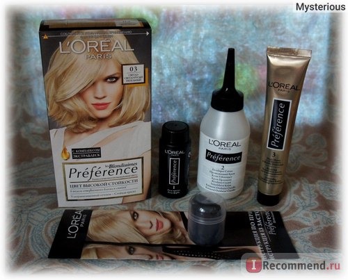 Краска для Волос L'OREAL Preference Les Blondissimes в Оттенке 03 Светло-Светло-Русый Пепельный - Комплектация