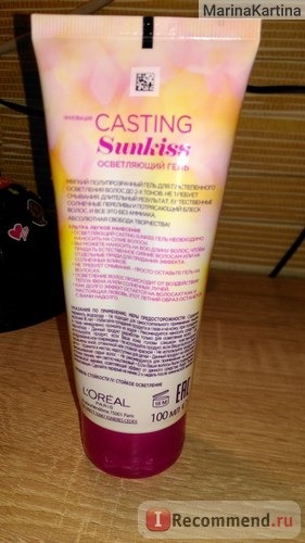 Гель-краска для волос L'Oreal Casting SunKiss (осветляющий гель без аммиака) фото