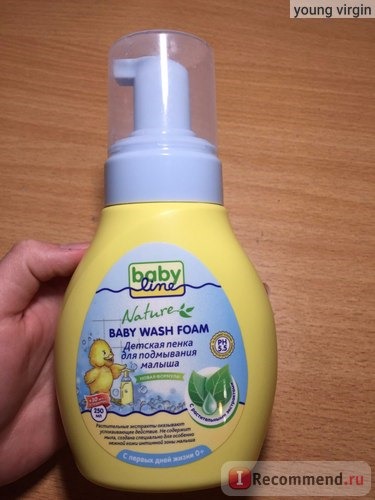 Детская косметика Babyline BABY WASH FOAM - пенка для подмывания малыша 0+, 280мл фото