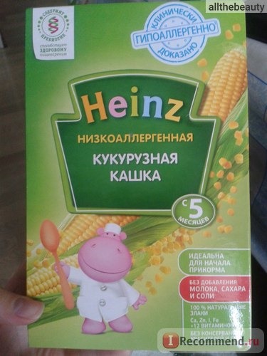 Каша Heinz низкоаллергенная кукурузная фото