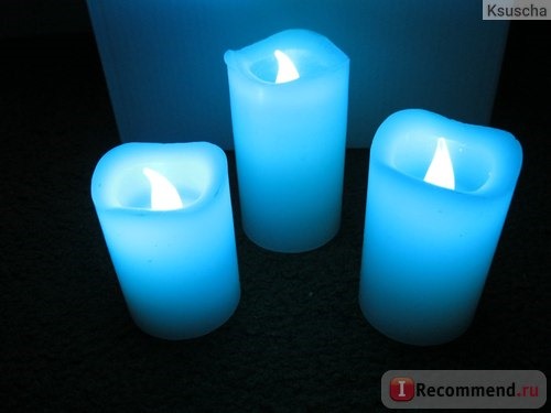 Свеча светодиодная Aliexpress Colorful LED Vanilla Scented Flameless Wax pillar Candles with Timer Remote Control фото