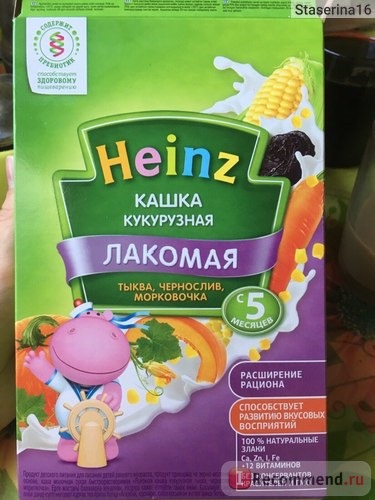 Каша Heinz Лакомая Кукурузная - тыква, морковочка, чернослив фото