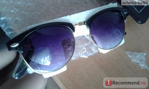 Солнцезащитные очки Aliexpress Mens Womens Retro Half-frame Sunglasses Wayfarer Frame Glasses фото