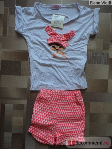 Комплект AliExpress New Baby Girls Kid Sleeveless Vest T-shirt Tops and Short Beach Pants Outfit Set фото