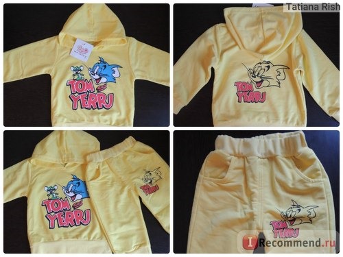 Комплект AliExpress Hot selling 2013 new Korean boy Girl Tom and Jerry track suit Multicolor фото