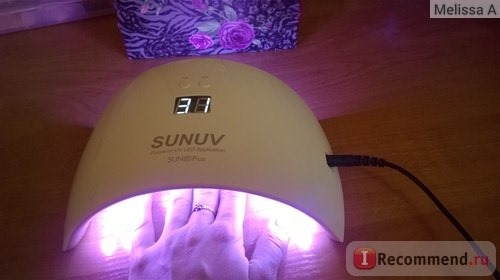 LED лампа для полимеризации гель-лака Aliexpress SUNUV SUN9x Plus 36W Nail Lamp 18 LEDs Perfect Thumb Solution фото