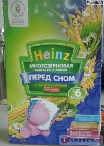 Каша Heinz перед сном из 3 злаков с липой и ромашкой фото