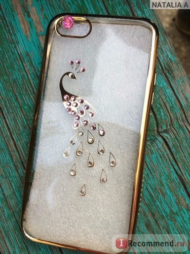 Чехол для мобильного телефона Aliexpress Luxury Bling Crystal Rhinestone Diamond Swan Peacock Case For iPhone 6 6S 6Plus 5 5S Soft Clear Silicone Shell Bag Coque Cover фото