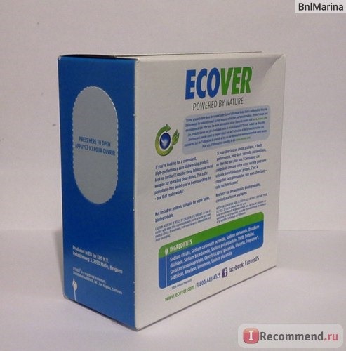 Таблетки для посудомоечных машин Ecover Natural Automatic Dishwasher Tablets фото