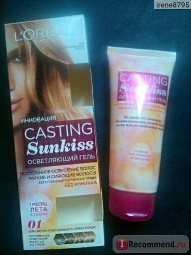 Гель-краска для волос L'Oreal Casting SunKiss (осветляющий гель без аммиака) фото