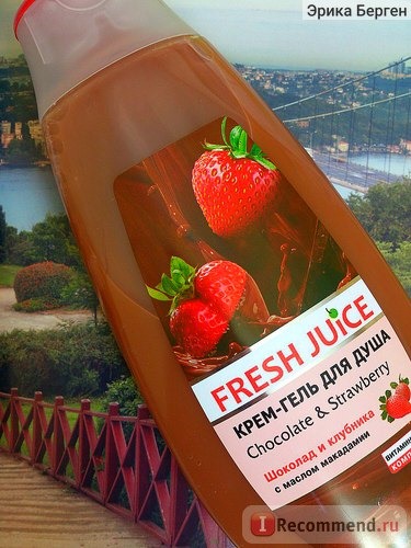 Крем-гель для душа Fresh Juice Шоколад-клубника. С маслом макадамии. фото